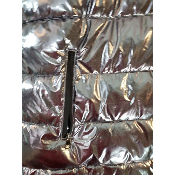 Warm & Cozy WHITE MARK Gray Metallic PUFFER JACKET PLUS Size XXL 2X - Picture 7 of 10